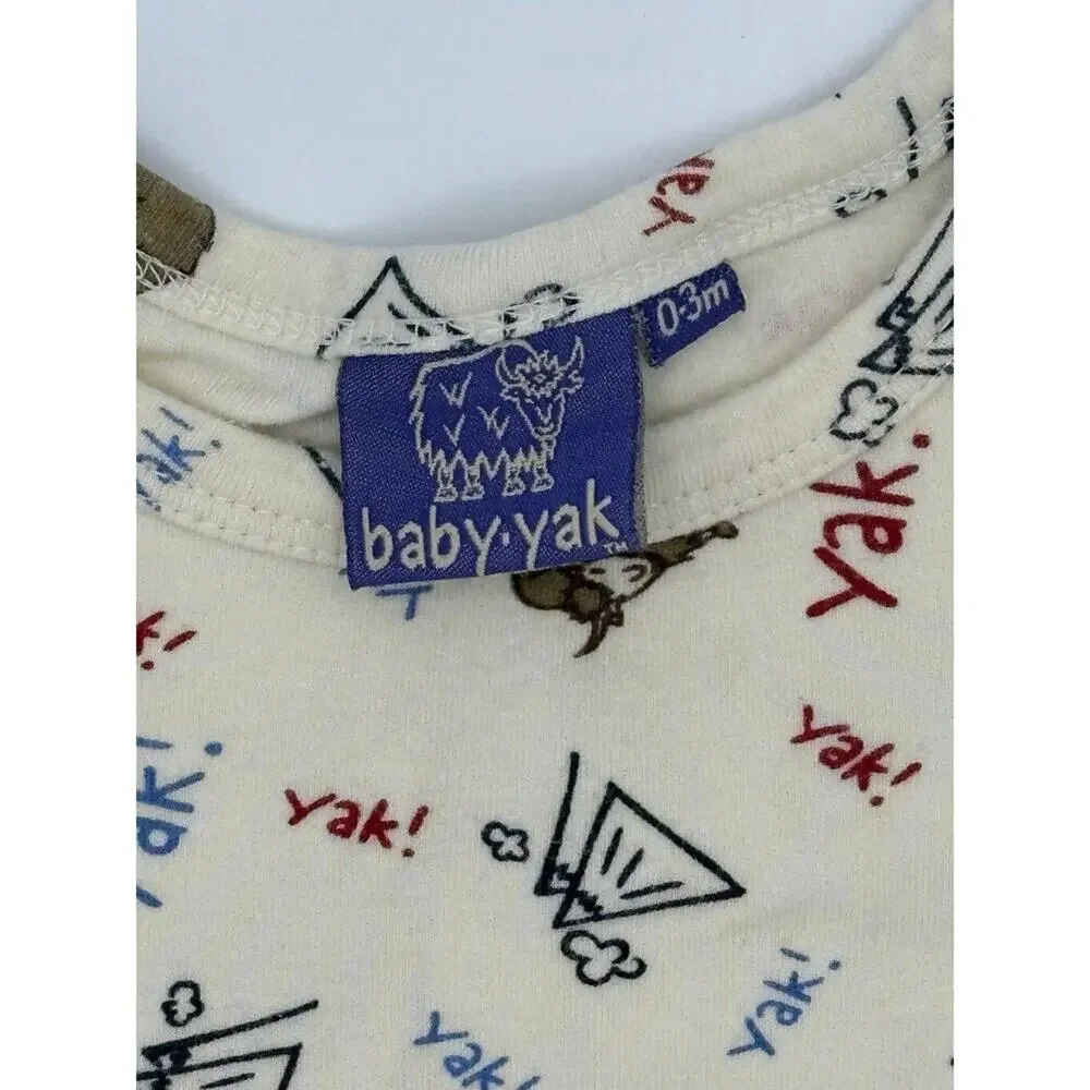 Baby Yak Short Sleeve Romper Size 0-3 Months Mountain Red Animal (927)